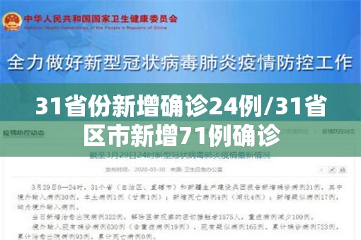 31省份新增确诊24例/31省区市新增71例确诊 31省份新增确诊24例/31省区市新增71例确诊