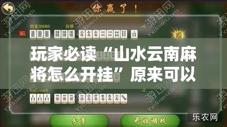 玩家必读“山水云南麻将怎么开挂”原来可以开挂