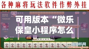 可用版本“微乐保皇小程序怎么抓好牌”开挂(透视)辅助神器