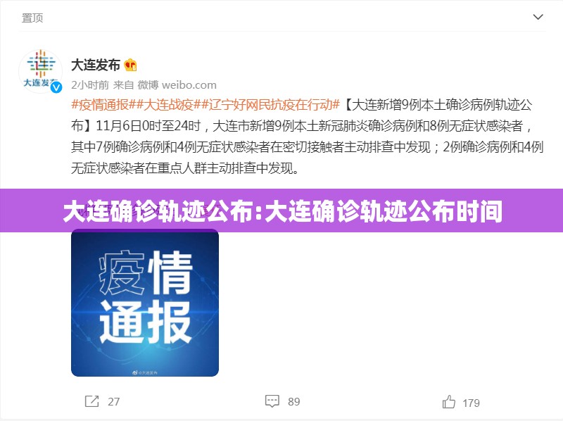 大连确诊轨迹公布:大连确诊轨迹公布时间 大连确诊轨迹公布:大连确诊轨迹公布时间