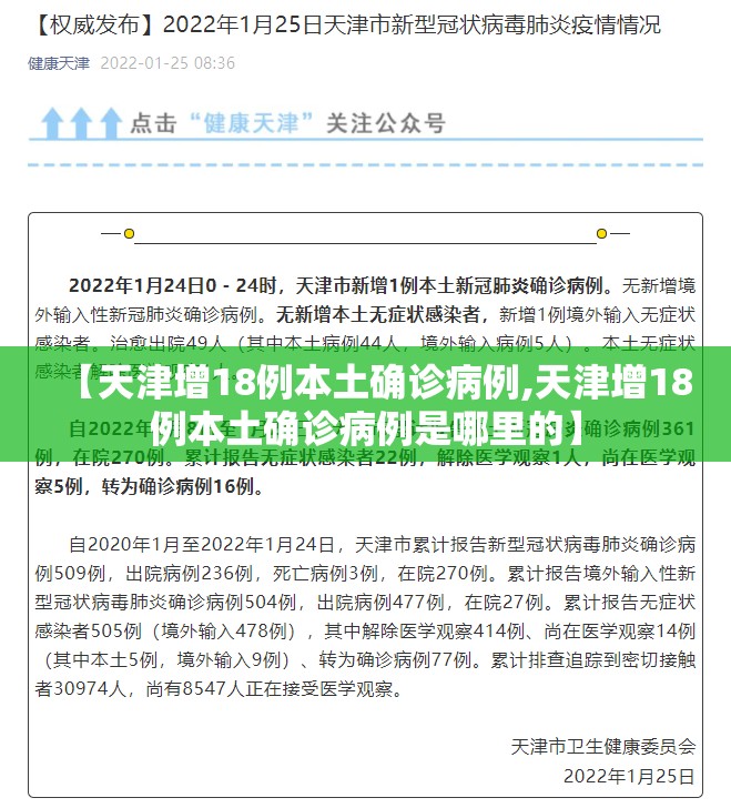 【天津增18例本土确诊病例,天津增18例本土确诊病例是哪里的】 【天津增18例本土确诊病例,天津增18例本土确诊病例是哪里的】