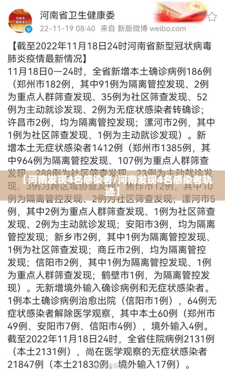 【河南发现4名感染者/河南发现4名感染者轨迹】 【河南发现4名感染者/河南发现4名感染者轨迹】