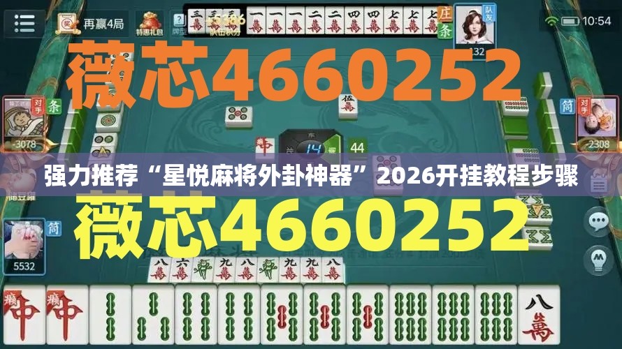 强力推荐“星悦麻将外卦神器”2026开挂教程步骤