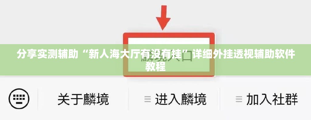 分享实测辅助“新人海大厅有没有挂”详细外挂透视辅助软件教程