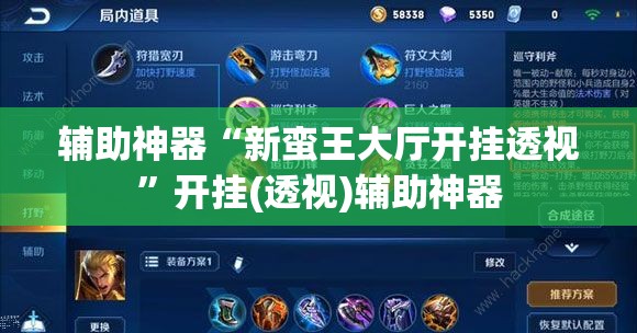 辅助神器“新蛮王大厅开挂透视”开挂(透视)辅助神器