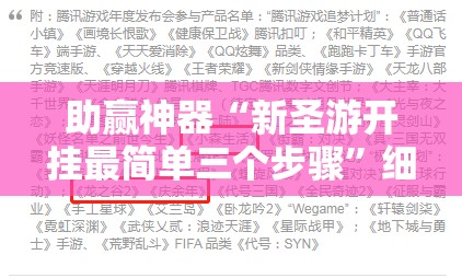 助赢神器“新圣游开挂最简单三个步骤”细辅助教程分享
