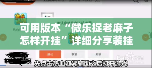 可用版本“微乐捉老麻子怎样开挂	”详细分享装挂步骤