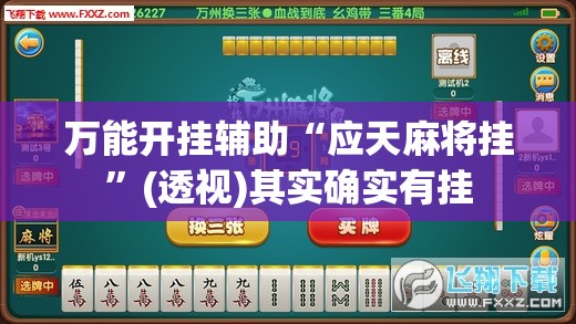 万能开挂辅助“应天麻将挂	”(透视)其实确实有挂