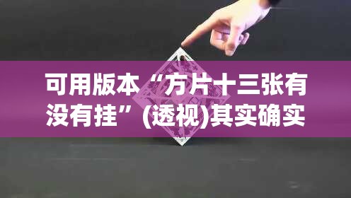 可用版本“方片十三张有没有挂”(透视)其实确实有挂