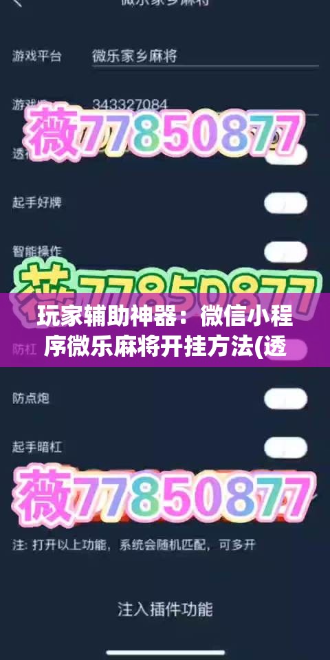 玩家辅助神器：微信小程序微乐麻将开挂方法(透视)”开挂辅助脚本+详细开挂安装教程