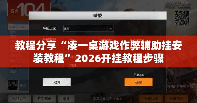 教程分享“凑一桌游戏作弊辅助挂安装教程”2026开挂教程步骤